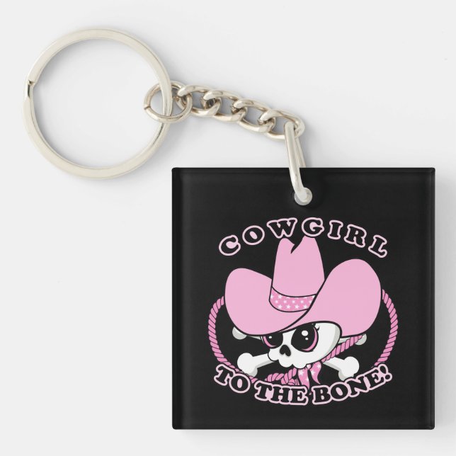 Cowgirl Skull Keychain (Front)