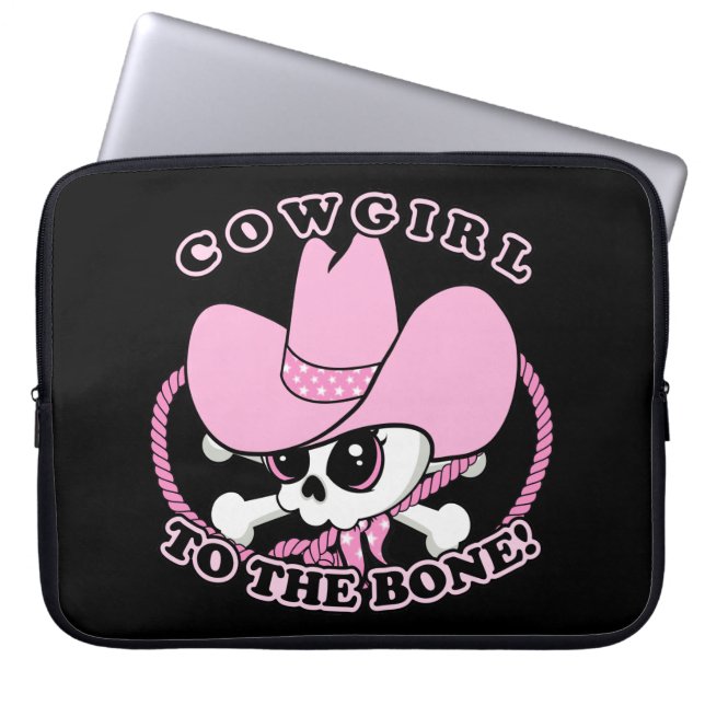 Cowgirl Skull Laptop Sleeve (Front)