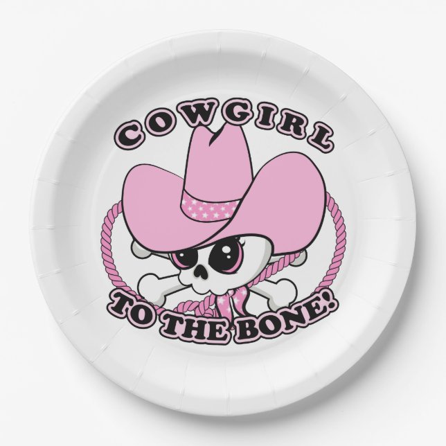 Cowgirl Skull Paper Plates (Front)