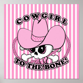 Cowgirl Skull Poster