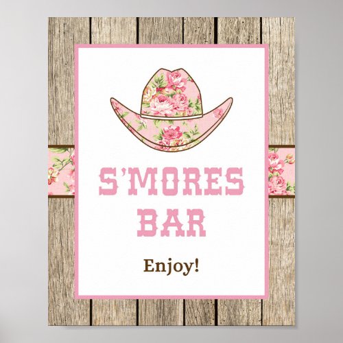 Cowgirl Smores Bar Party Sign