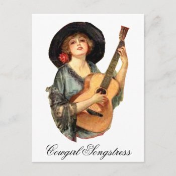 Cowgirl Songstress Postcard by BootsandSpurs at Zazzle