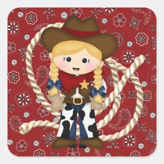Cowgirl Square Sticker
