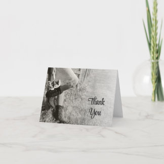 Cowgirl Sunflowers Western Bridesmaid Thank You Card