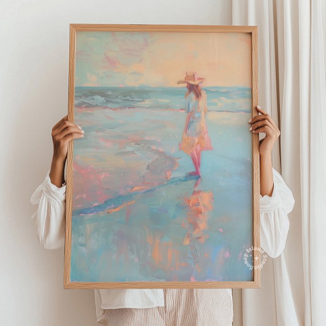 Cowgirl Sunset Beach Painting Print (Creator Uploaded)