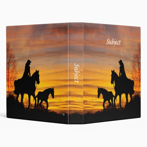 Cowgirl Sunset Horseback Ride Binder