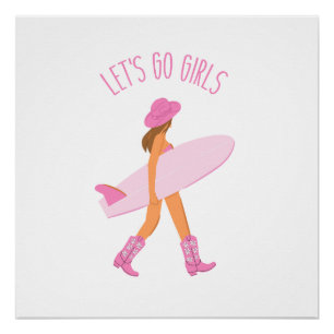 Cowgirl Surfer Print