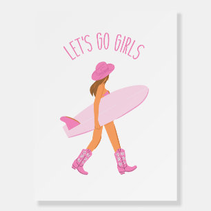 Cowgirl Surfer Print Foam Board