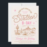 Cowgirl Sweet 16 Birthday Invitation<br><div class="desc">Girl's First Rodeo Invitation
Ready to be personalized by you!</div>