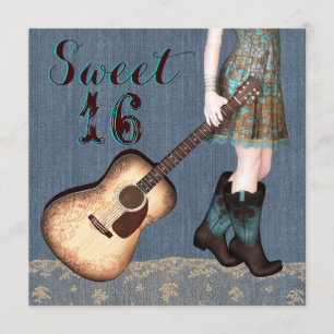 Cowgirl Sweet Sixteen Party Invitation