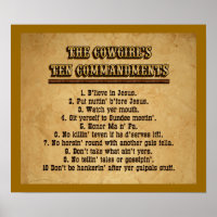 Cowgirl Ten Commandments