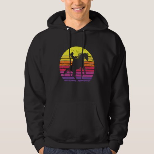 Cowgirl Texas Ranch Girl Horse Riding Sunset Retro Hoodie