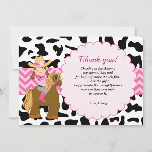 Cowgirl Thank You Card