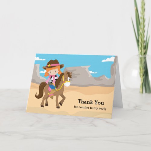 Cowgirl Thank You Card