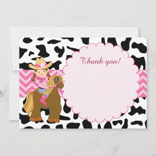 Cowgirl Thank You Card Blank