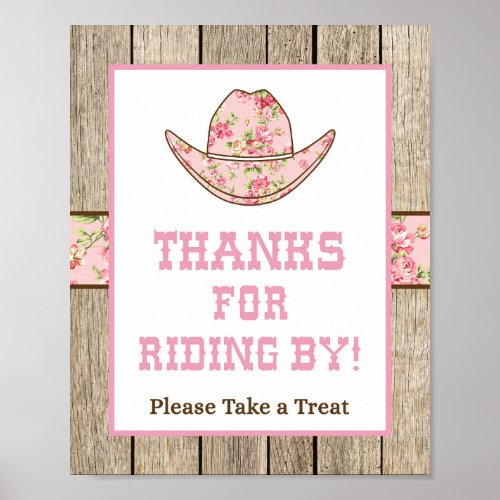 Cowgirl Thanks for Riding By Favor Sign