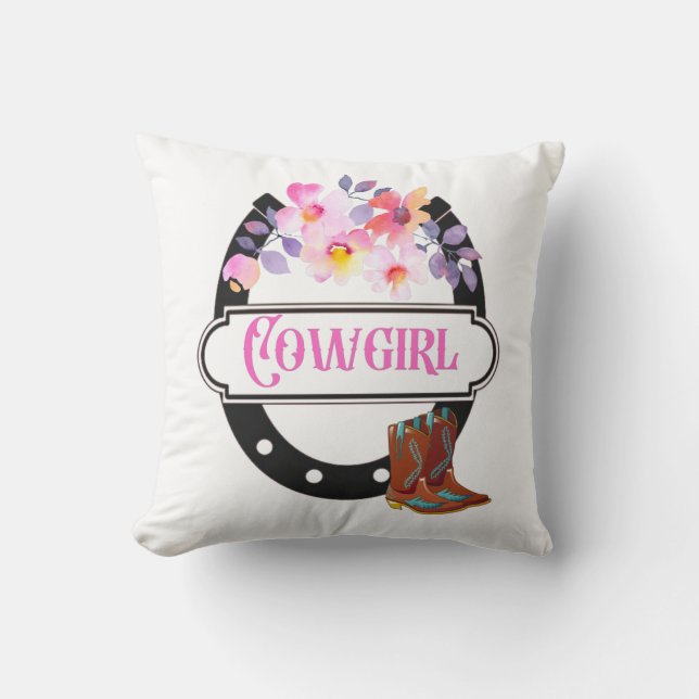 Cowgirl Throw Pillow  (Front)