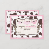 Cowgirl Tutu and Jeans Diaper Raffle Ticket Enclosure Card (Front/Back)