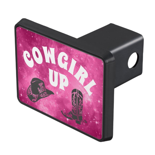 Cowgirl Up Pink Hitch Cover (Top Right)