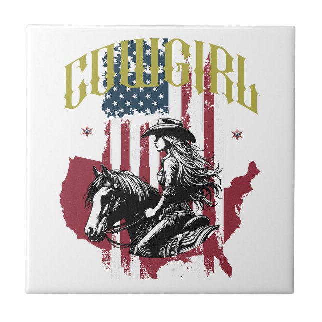 COWGIRL USA CERAMIC TILE (Front)