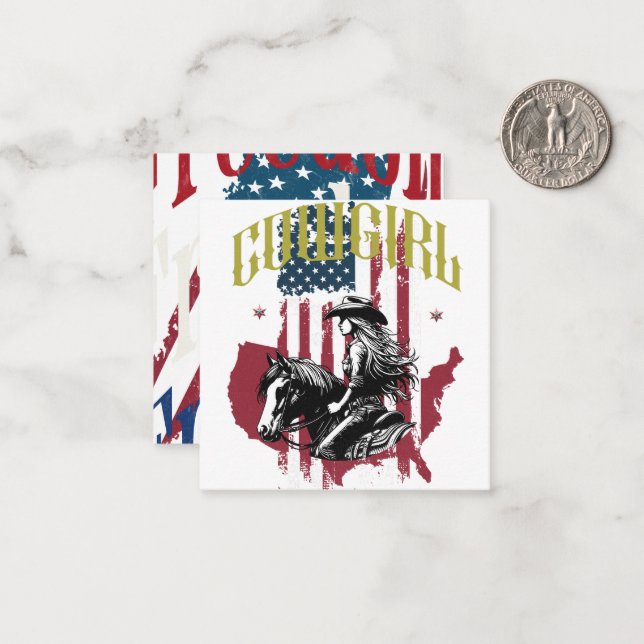 COWGIRL USA NOTE CARD (Front/Back In Situ)