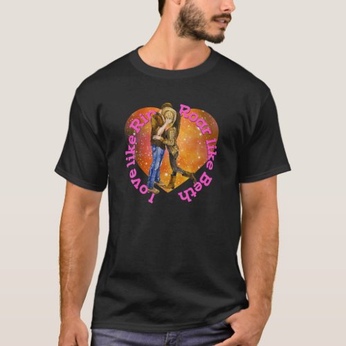 Cowgirl Valentine Cowboy Dreams Romantic Rip Horse T_Shirt