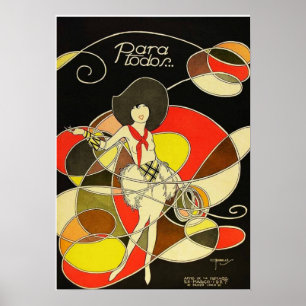 Cowgirl Vintage Art Deco Woman Poster – 1920s