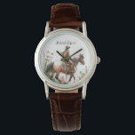 Cowgirl  watch<br><div class="desc">Celebrate your passion for horses and the beauty of trail riding with this customizable equestrian watch. Featuring a stunning cowgirl-inspired horse design,  this timepiece is perfect for riders,  horse lovers,  and anyone who appreciates the elegance of equestrian style.</div>