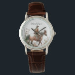 Cowgirl  watch<br><div class="desc">Celebrate your passion for horses and the beauty of trail riding with this customizable equestrian watch. Featuring a stunning cowgirl-inspired horse design,  this timepiece is perfect for riders,  horse lovers,  and anyone who appreciates the elegance of equestrian style.</div>