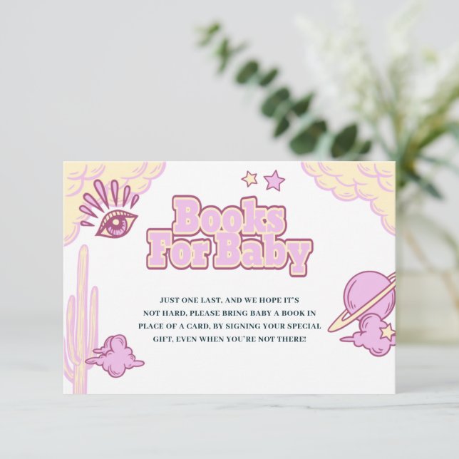 Cowgirl West Rodeo Baby Shower Books For Baby Card (Standing Front)