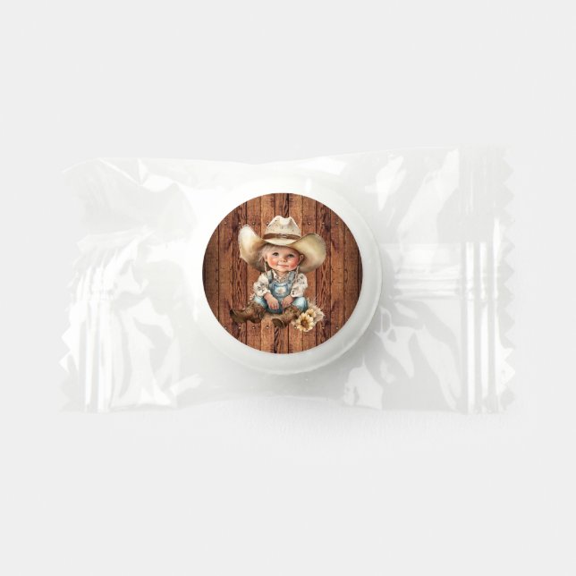 Cowgirl western baby shower favor ideas (Front)