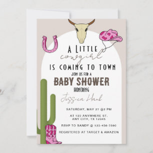 Cowgirl Western Baby Shower Invitation