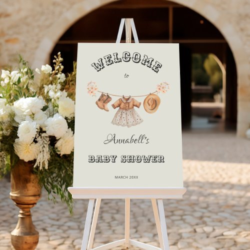 Cowgirl Western Clothes Girl Baby Shower Welcome Foam Board