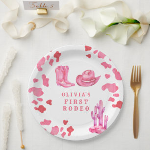 Cowgirl Western First Rodeo Birthday Party  Paper Plates