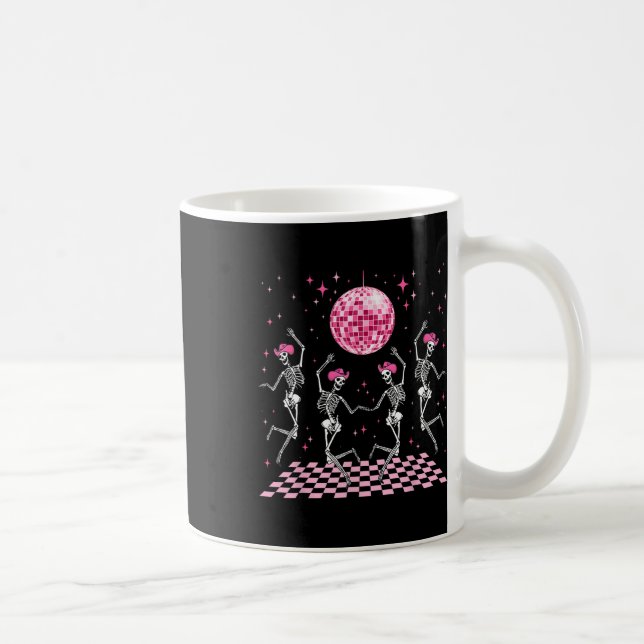 Cowgirl Western Funny Dancing Skeletons And Disco  Coffee Mug (Right)