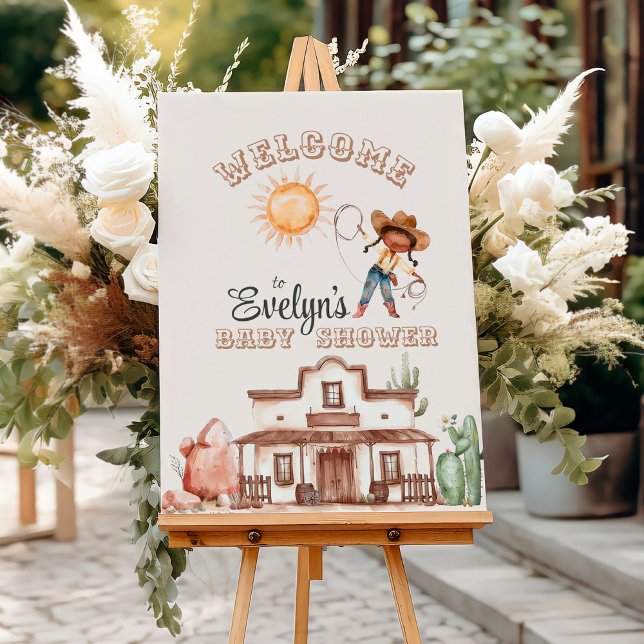 Cowgirl Western Girl Ranch Cactus Welcome  Foam Board (Creator Uploaded)