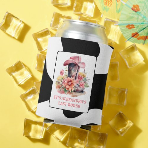 Cowgirl Western Last Rodeo Bachelorette Party Can Cooler