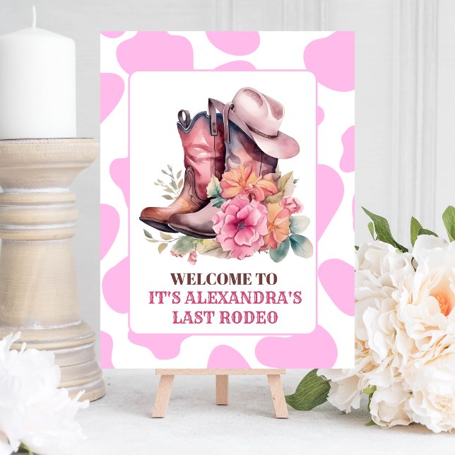 Cowgirl Western Last Rodeo Bachelorette Party Foam Board (Creator Uploaded)
