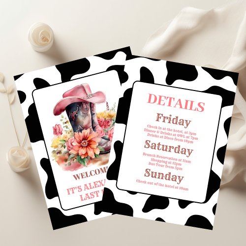 Cowgirl Western Last Rodeo Bachelorette Party Invitation