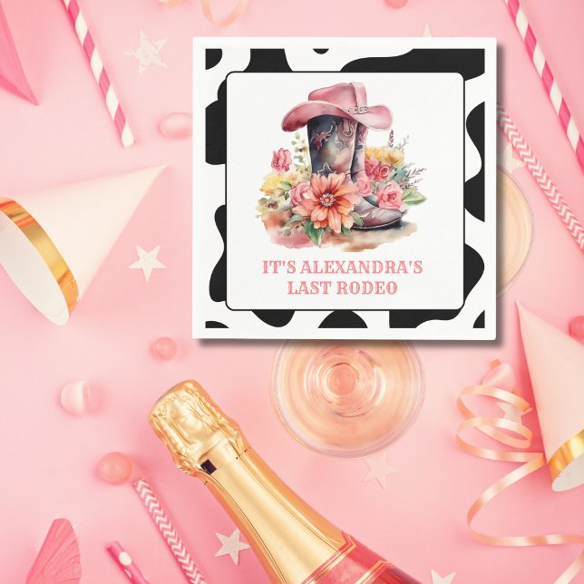 Cowgirl Western Last Rodeo Bachelorette Party Napkins (Creator Uploaded)