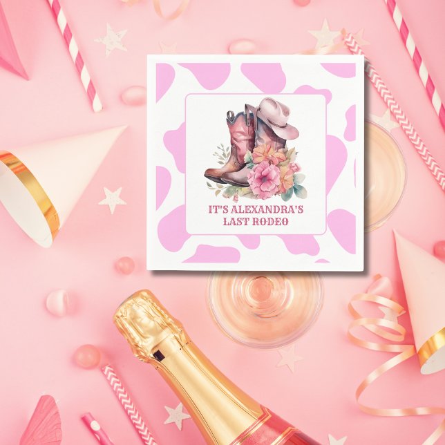 Cowgirl Western Last Rodeo Bachelorette Party Napkins (Creator Uploaded)