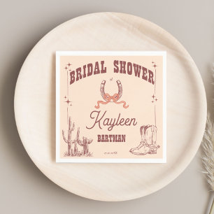 Cowgirl western retro bridal shower customized napkins
