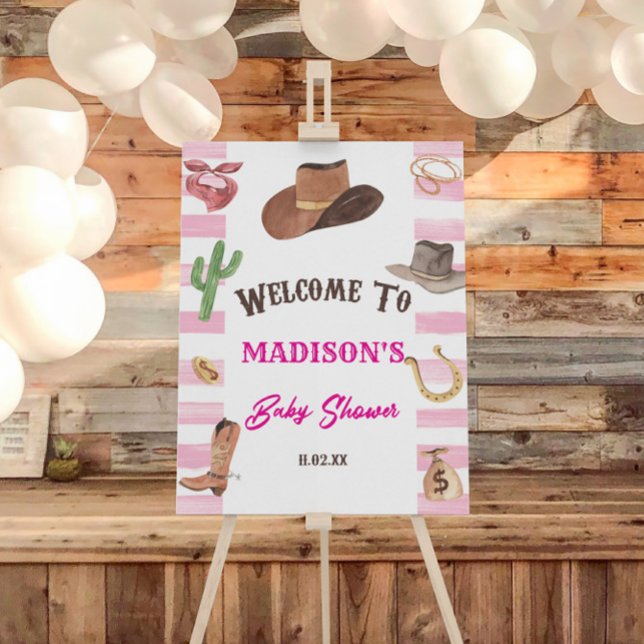 Cowgirl Western Rodeo Baby Shower Welcome Sign (Creator Uploaded)