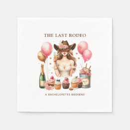 Cowgirl Western Rodeo Bachelorette Bridal Shower Napkins