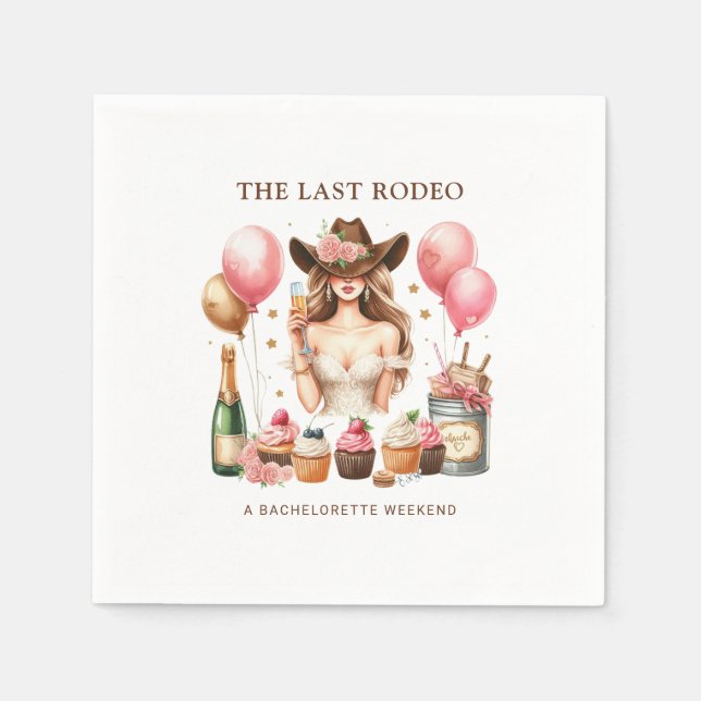 Cowgirl Western Rodeo Bachelorette Bridal Shower Napkins (Front)