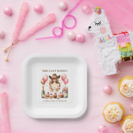 Cowgirl Western Rodeo Bachelorette Bridal Shower Paper Plates