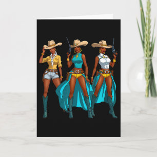 Cowgirl Western Rodeo Black Girls Juneteenth Melan Card