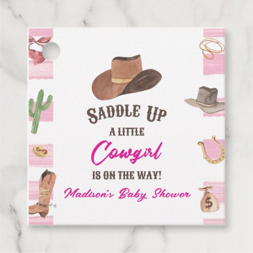 Cowgirl Western Rodeo Wild West Baby Shower Favor Tags