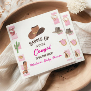 Cowgirl Western Rodeo Wild West Baby Shower Napkins