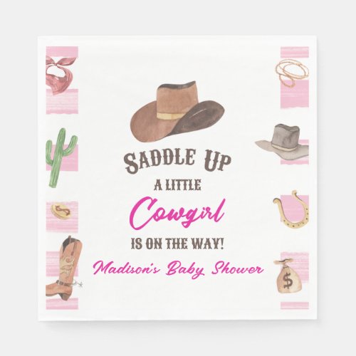 Cowgirl Western Rodeo Wild West Baby Shower Napkins